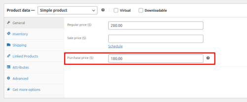 WooCommerce Purchase Price Field