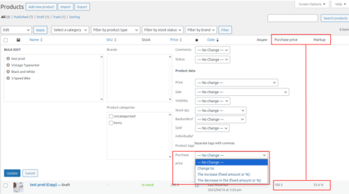 WooCommerce Purchase Cost Screenshot 1