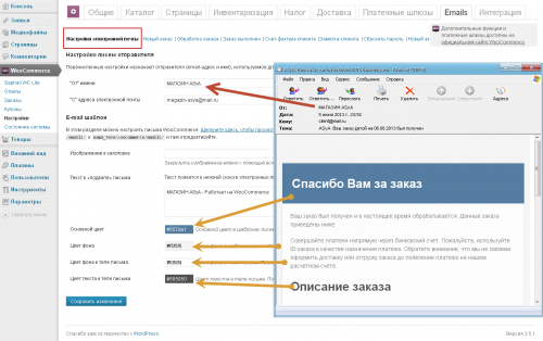 Общие настройки e-mail-уведомлений